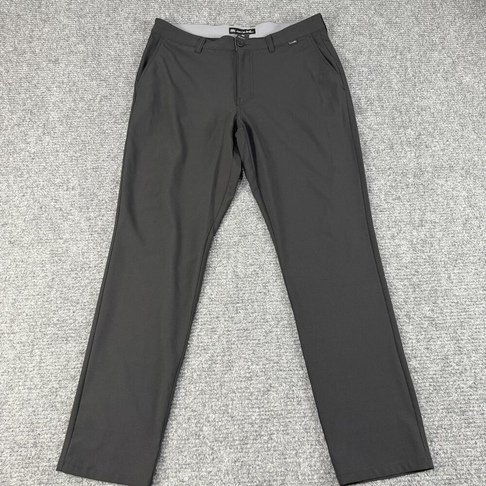 TravisMathew Pants Mens 34 Black Performance Golf Stretch Straight Leg 34x31